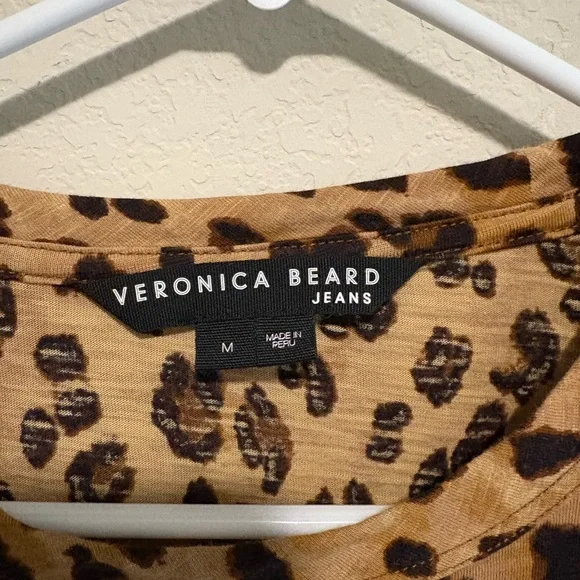 Veronica Beard Brown Leopard puff sleeved Long Sleeve Top - Picture 5 of 5